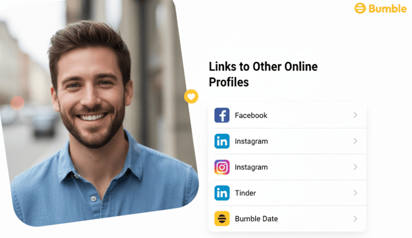 Links to other online profiles using the same photos